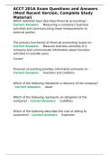 ACCT 201A Exam Questions and Answers &lpar;MosACCT 201A Exam Questions and Answers &lpar;Most Recent Version&comma; Complete Study Material&rpar;&period;t Recent Version&comma; Complete Study Material&rpar;&period;