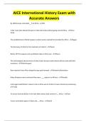 AICE International History Exam with Accurate Answers