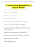 AICE International History Exam with Accurate Answers