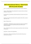 AICE International History -China-Exam with Accurate Answers