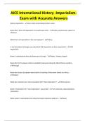 AICE International History -ImperialismExam with Accurate Answers