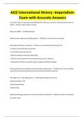 AICE International History -ImperialismExam with Accurate Answers