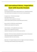 AICE International History -ImperialismExam with Accurate Answers