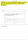 NUR 327 Final Exam 2025-2026 updated questions  and accurate detailed answers verified 100&percnt;  Graded A&plus;
