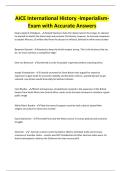 AICE International History Exam with Accurate Answers