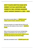 STOTT PILATES WRITTEN EXAM WITH CORRECT ACTUAL QUESTIONS AND CORRECTLY WELL DEFINED ANSWERS LATEST ALREADY GRADED A&plus; 2025 &ndash; 2026