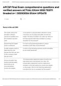 APCSP Final Exam comprehensive questions and verified answers ACTUAL EXAM 2025 TEST&excl;&excl; Graded A&plus; &vert; 2025&vert;2026 EXAM UPDATE