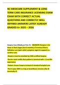 NC MEDICARE SUPPLEMENT & LONG TERM CARE INSURANCE LICENSING EXAM EXAM WITH CORRECT ACTUAL QUESTIONS AND CORRECTLY WELL DEFINED ANSWERS LATEST ALREADY GRADED A&plus; 2025 &ndash; 2026
