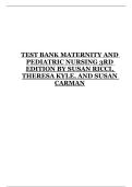 Maternity and Pediatric Nursing (3rd Edition) – Susan Ricci, Theresa Kyle & Susan Carman – Complete Test Bank