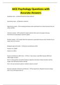 AICE Psychology Questions with Accurate Answers