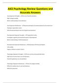 AICE Psychology Review Questions and Accurate Answers