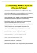 AICE Psychology -Bandura- Questions with Accurate Answers