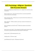 AICE Psychology &ndash;Milgram- Questions with Accurate Answers