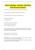 AICE Psychology &ndash;Andrade- Questions with Accurate Answers