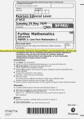 Pearson Edexcel Level 3 GCE Further Mathematics Advanced PAPER 1&colon; Core Pure Mathematics 1 QP MAY 2025 