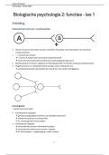 Samenvatting -  Biologische psychologie II: functies
