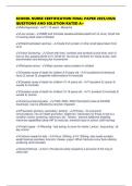 SCHOOL NURSE CERTIFICATION FINAL PAPER 2025&sol;2026 QUESTIONS AND SOLUTION RATED A&plus;
