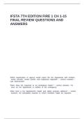 IFSTA 7th Edition Fire 1 CH 1-15 Final review questions and answers
