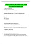 California Real Estate National Exam Questions with Answers