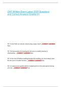 CNT Written Exam Latest 2025 Questions  and Correct Answers Graded A&plus; 