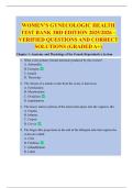 WOMEN&rsquo;S GYNECOLOGIC HEALTH  TEST BANK 3RD EDITION 2025&sol;2026 &ndash;  VERIFIED QUESTIONS AND CORRECT  SOLUTIONS &lpar;GRADED A&plus;&rpar; 