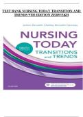 Nursing Today&colon; Transition and Trends &lpar;9th Edition&rpar; &ndash; Zerwekh &ndash; Complete Test Bank