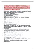 THERAPEUTIC INTERVENTIONS Exam -1 Questions with 100- Verified Answers Latest Versions 2025 Top