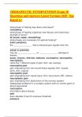 THERAPEUTIC INTERVENTION Exam 10 Questions and Answers Latest Versions 2025 Top Rated A&plus;