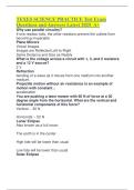 TEXES SCIENCE PRACTICE Test Exam Questions and Answers Latest 2025 A&plus;