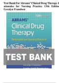 Abrams&rsquo; Clinical Drug Therapy&colon; Rationales for Nursing Practice &lpar;13th Edition&comma; Geralyn Frandsen&rpar; &ndash; Complete Test Bank with Answers