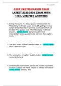 ASCP CERTIFICATION EXAM LATEST 2025&sol;2026 EXAM WITH 100&percnt; VERIFIED ANSWERS