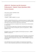 LOMA 311 - Business Law for Insurance Professionals - Module 1 Exam Questions With Correct Answers