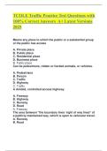 TCOLE Traffic Practice Test Questions with 100&percnt; Correct Answers A&plus; Latest Versions 2025