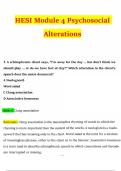 HESI Module 4&colon; Psychosocial Alterations Exam 2025&ndash;2026 &vert; Verified Q&A &vert; Graded A&plus;