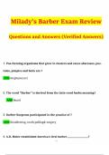 Milady&rsquo;s Barber Exam Review 2025&ndash;2026 &vert; Verified Q&A &vert; 100&percnt; Pass &vert; Graded A&plus;