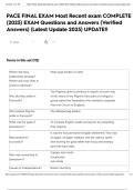 PACE FINAL EXAM Most Recent exam COMPLETE &lpar;2025&rpar; EXAM Questions and Answers &lpar;Verified Answers&rpar; &lpar;Latest Update 2025&rpar; UPDATE&excl;&excl;