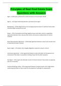 Principles of Real Estate National Exam Questions with Answers