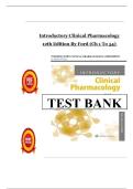 TEST BANK For Introductory Clinical Pharmacology&comma; 12th Edition By Susan Ford&comma; Verified Chapters 1 - 54&comma; Complete Newest Version