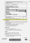 Pearson Edexcel Level 3 GCE MUSIC Advanced COMPONENT 3&colon; Appraising QP JUNE 2025
