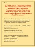 APCO Fire Service Communications Exam&sol;  APCO Fire Service Communications Exam  Preparation &sol;APCO Fire Service  Communications Practice Exam Newest  2025&sol;2026 Complete 200 Questions And  Correct Detailed Answers &lpar;Verified Answers&rpar;  &vert;Brand New Version&excl;&excl; 