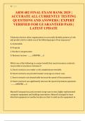 ARM 402 FINAL EXAM BANK 2025 &vert;  ACCURATE ALL CURRENTLY TESTING  QUESTIONS AND ANSWERS &vert; EXPERT  VERIFIED FOR GUARANTEED PASS &vert;  LATEST UPDATE 