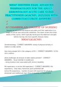 NR567 MIDTERM EXAM&colon; ADVANCED PHARMACOLOGY FOR THE ADULT-GERONTOLOGY ACUTE CARE NURSE PRACTITIONER &lpar;AGACNP&rpar;&comma; 2025&sol;2026 WITH CORRECT&sol;ACCURATE ANSWERS