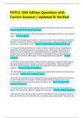 PHTLS 10th Edition Questions with Correct Answers &vert; Updated & Verified