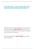 NUR 3825 Exam 1 Study Guide Latest 2025  Questions and Correct Answers Graded A&plus; 
