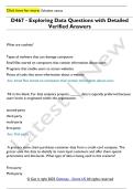 D467 - Exploring Data Questions with Detailed  Verified Answers 