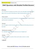 D467 Questions with Detailed Verified Answers 
