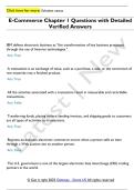 E-Commerce Chapter 1 Questions with Detailed  Verified Answers