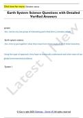 Earth System Science Questions with Detailed  Verified Answers 