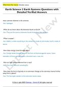 Earth Science 2 Earth Systems Questions with  Detailed Verified Answers