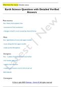 Earth Science Questions with Detailed Verified  Answers
